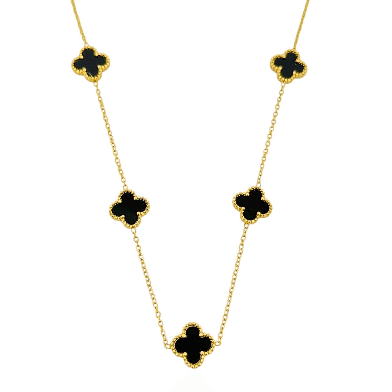 Colar Aço Inoxidável Folheado a Ouro 18k Inspiração Vg. Resinado