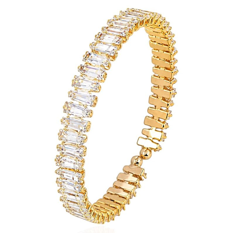 Bracelete Folheado a Ouro 18k e Prata 925 Aro Navete