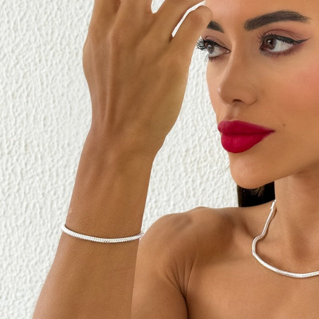 Pulseira Folheada a Ouro 18k e Prata Rabo de Rato Torcido