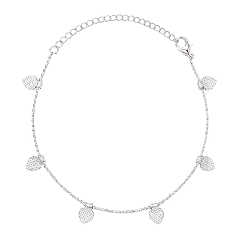 Pulseira Folheada a Prata 925 Coração Texturizado