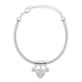 Pulseira Folheada a Prata 925 Pingentes Corações